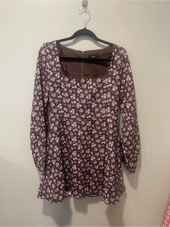 Lulus Dresses & Skirts - Lulus Daily Affection Brown Floral Corduroy Mini Dress With Pockets